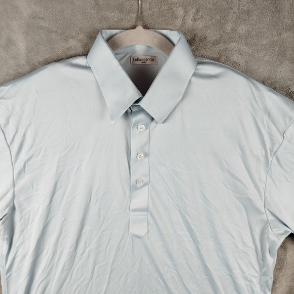 Collars & Co. Other - NWOT Collars and Co Collar Polo Golf Shirt Mens Large Light Blue Solid Flat